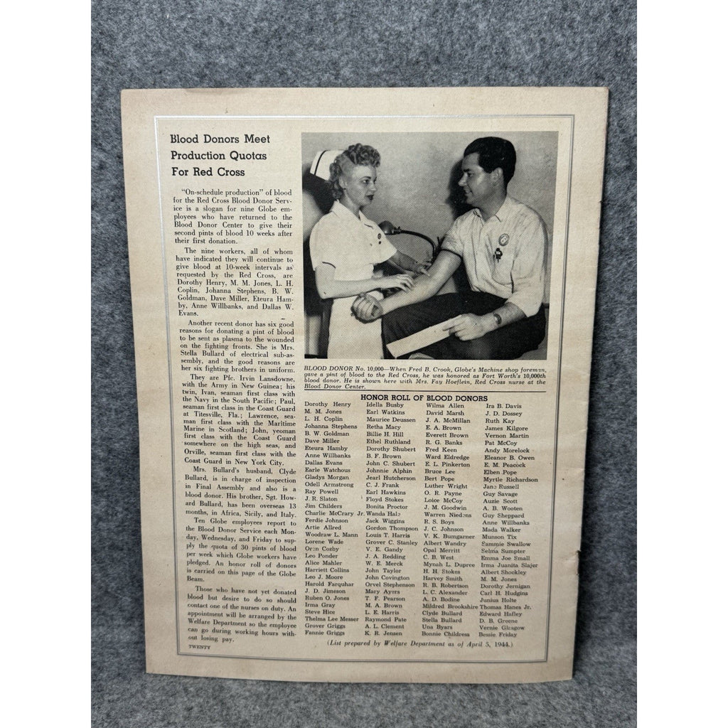 1944 Globe Beam April WWII Aircraft Magazine AT-10 Freeman Field Fort Worth