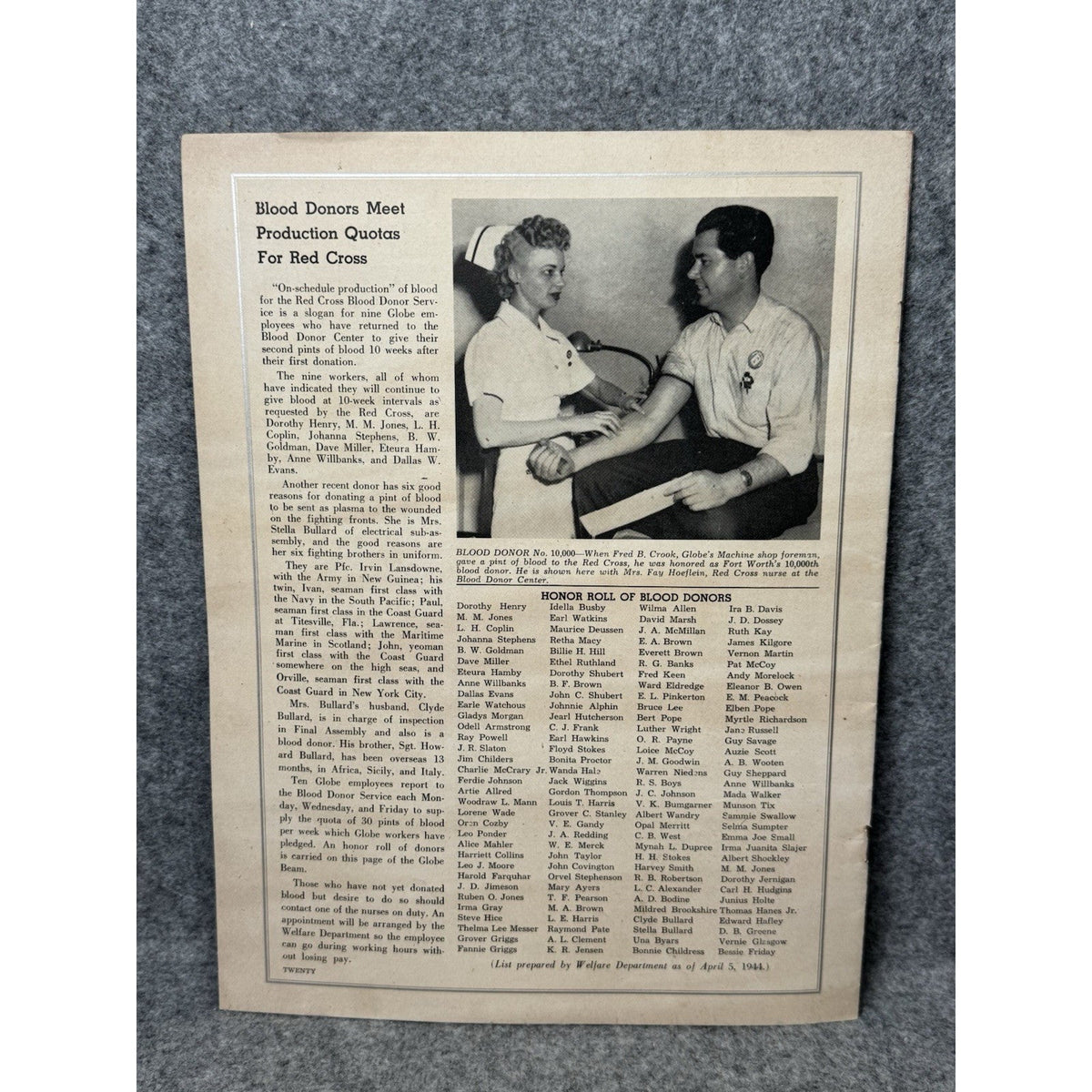1944 Globe Beam April WWII Aircraft Magazine AT-10 Freeman Field Fort Worth