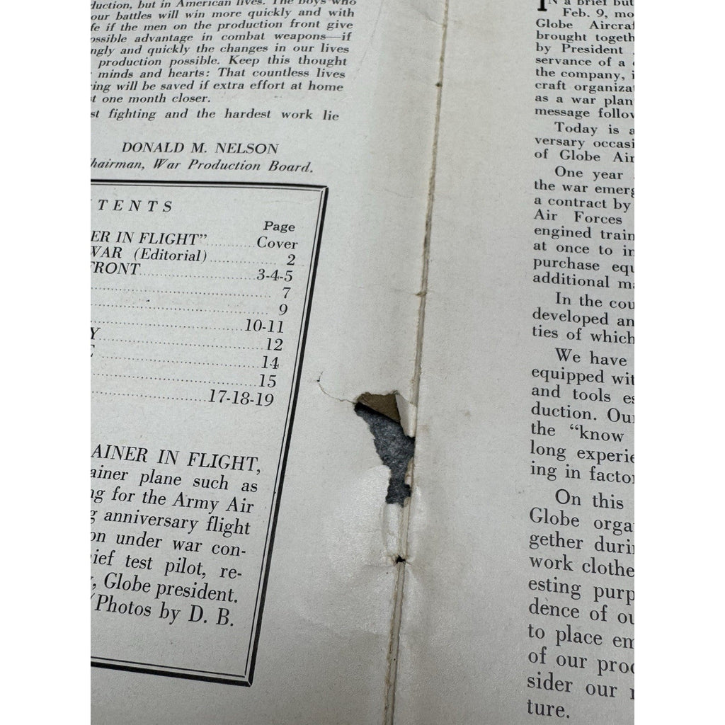 1943 Globe Beam WWII Aircraft Magazine AT-10 Fort Worth Texas Jan Feb