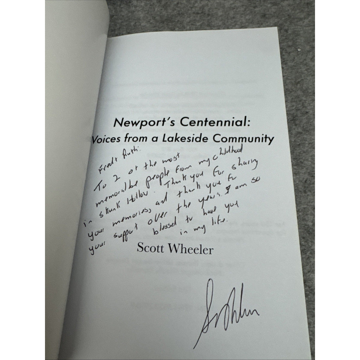 Newport's Centennial: Voices from a Lakeside Community by Scott Wheeler...