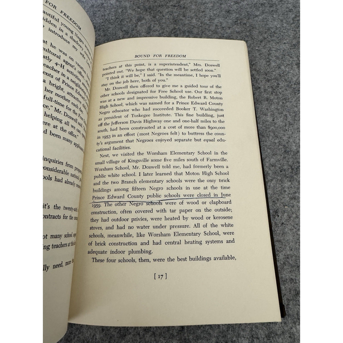 Bound for Freedom 1965 1st Edition Neil V. Sullivan HC Prince Edward Virginia