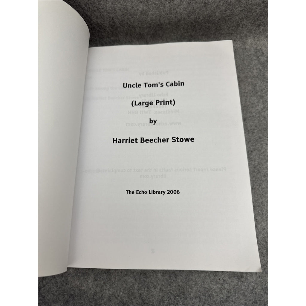 Uncle Tom's Cabin Vol. 1 : Or, Life among the Lowly by Harriet Stowe (2006,...