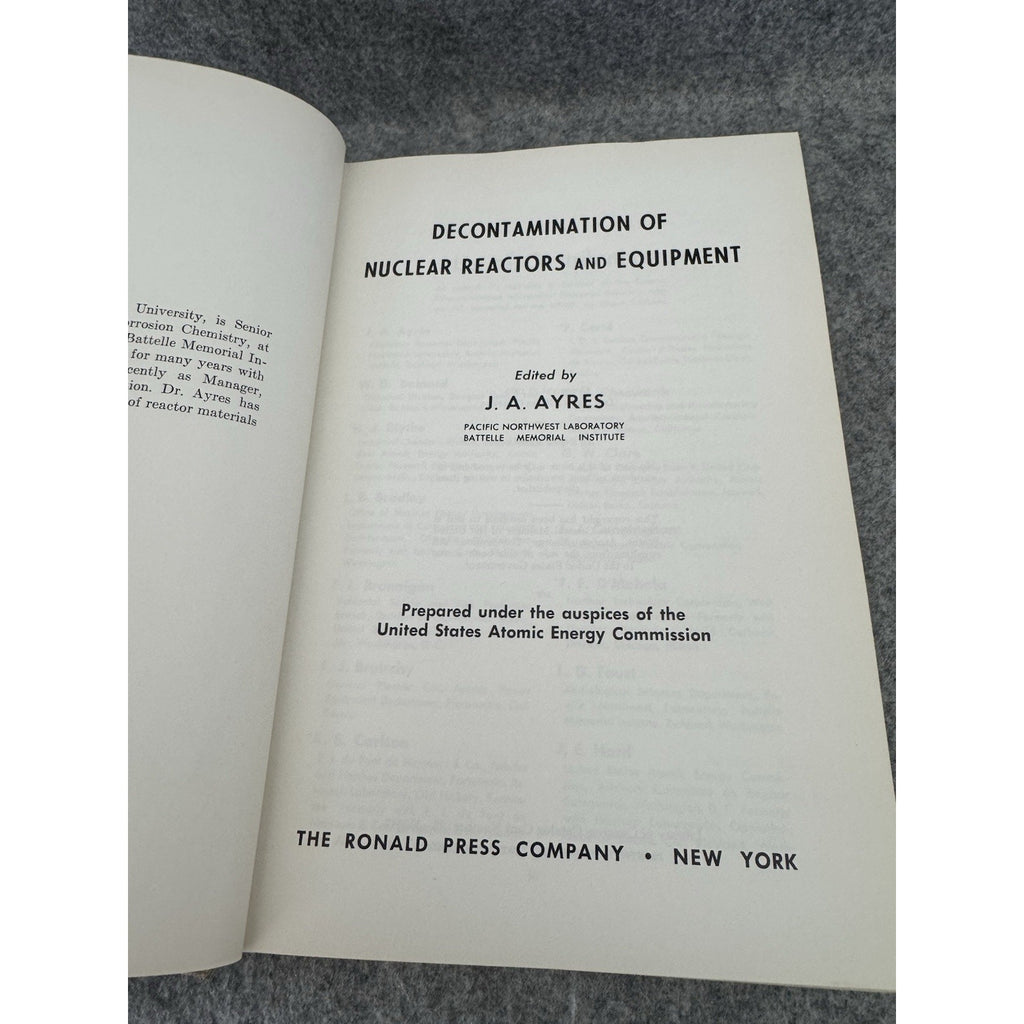 Decontamination of Nuclear Reactors Equipment Ayres 1970 HC