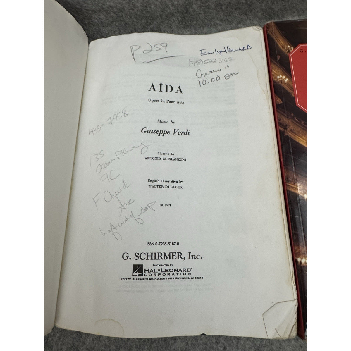 G. Schirmer Opera Score Editions, Giuseppe Verdi, Aida And Rigoletto Lot (2)