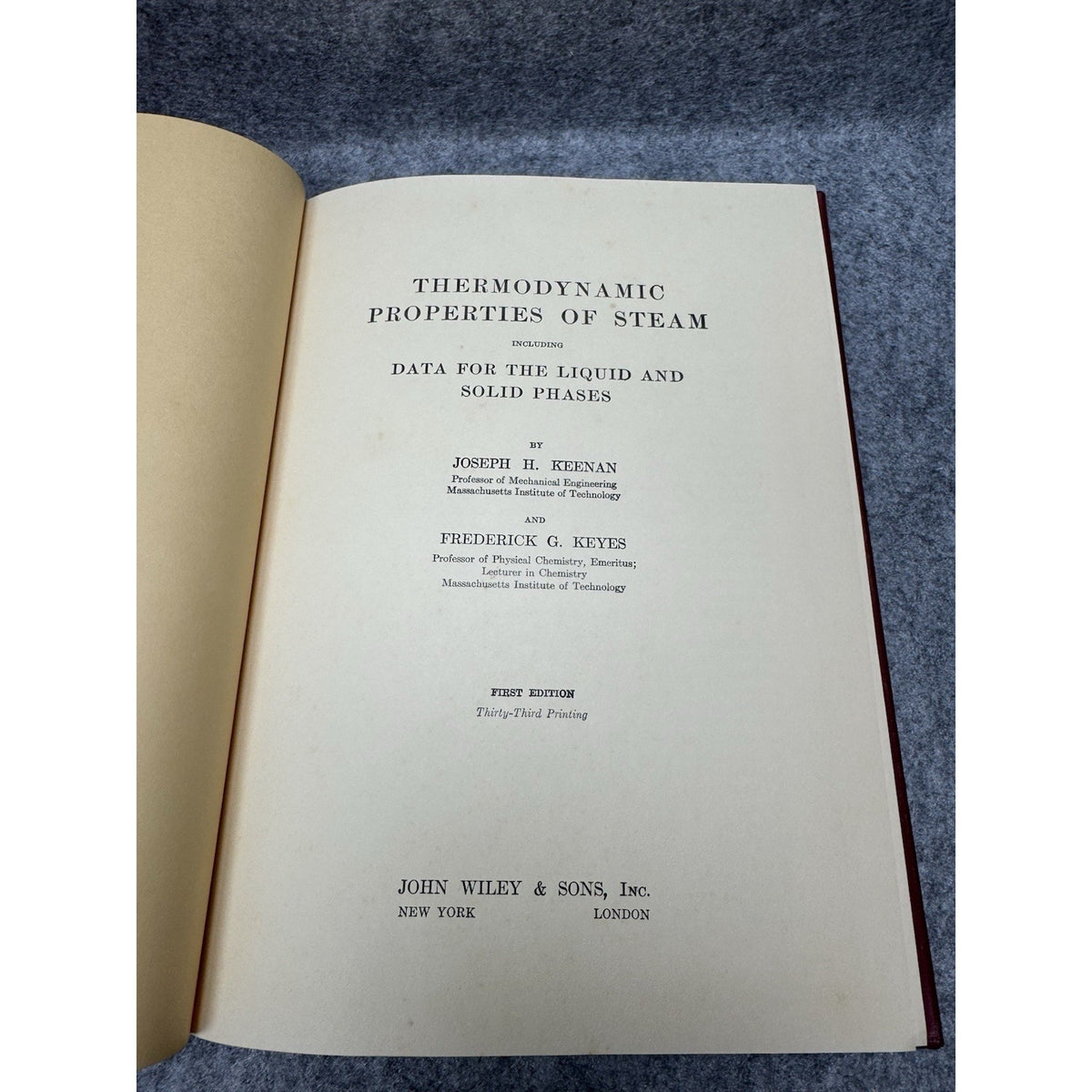1961 Thermodynamic Properties of Steam Keenan Keyes HC Steam Chart MIT