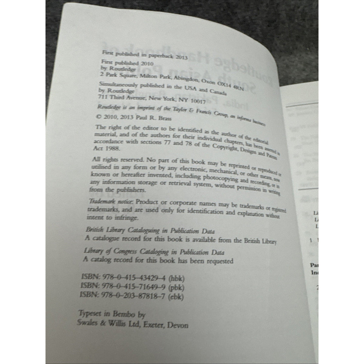 Routledge Handbook of South Asian Politics : India, Pakistan, Bangladesh, Sri...