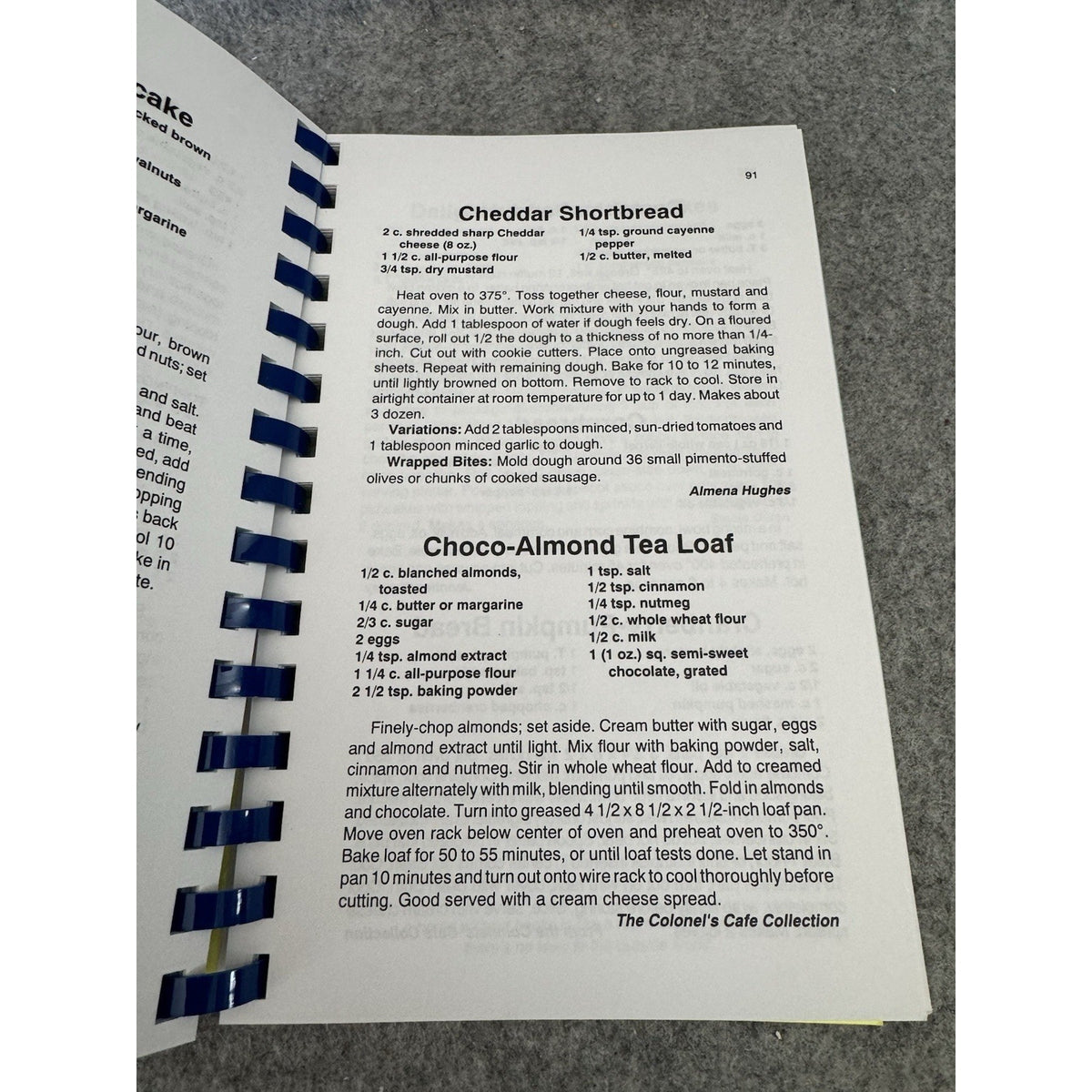 The Colonel’s Cafe Cookbook 1995 Roanoke VA Culinary Arts Recipes Spiral