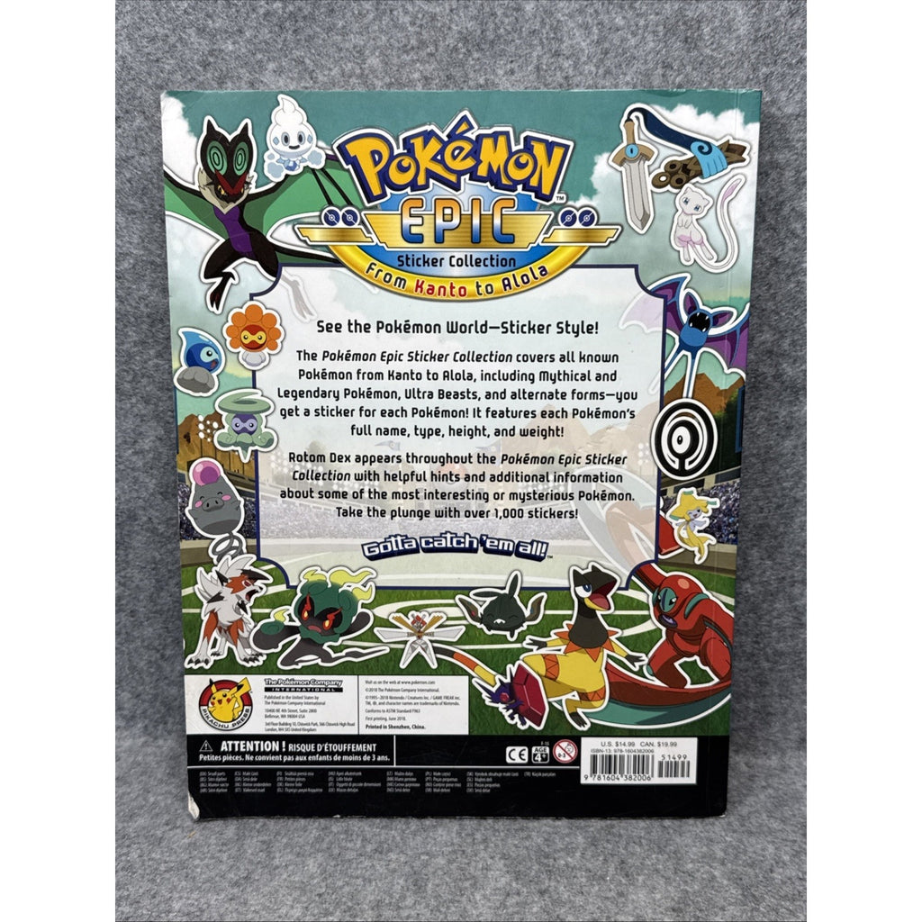 Pokémon Epic Sticker Collection: from Kanto to Alola by Pikachu Pikachu Press...