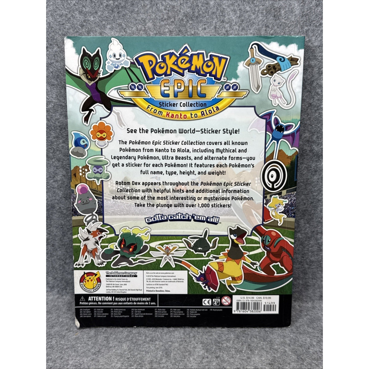 Pokémon Epic Sticker Collection: from Kanto to Alola by Pikachu Pikachu Press...