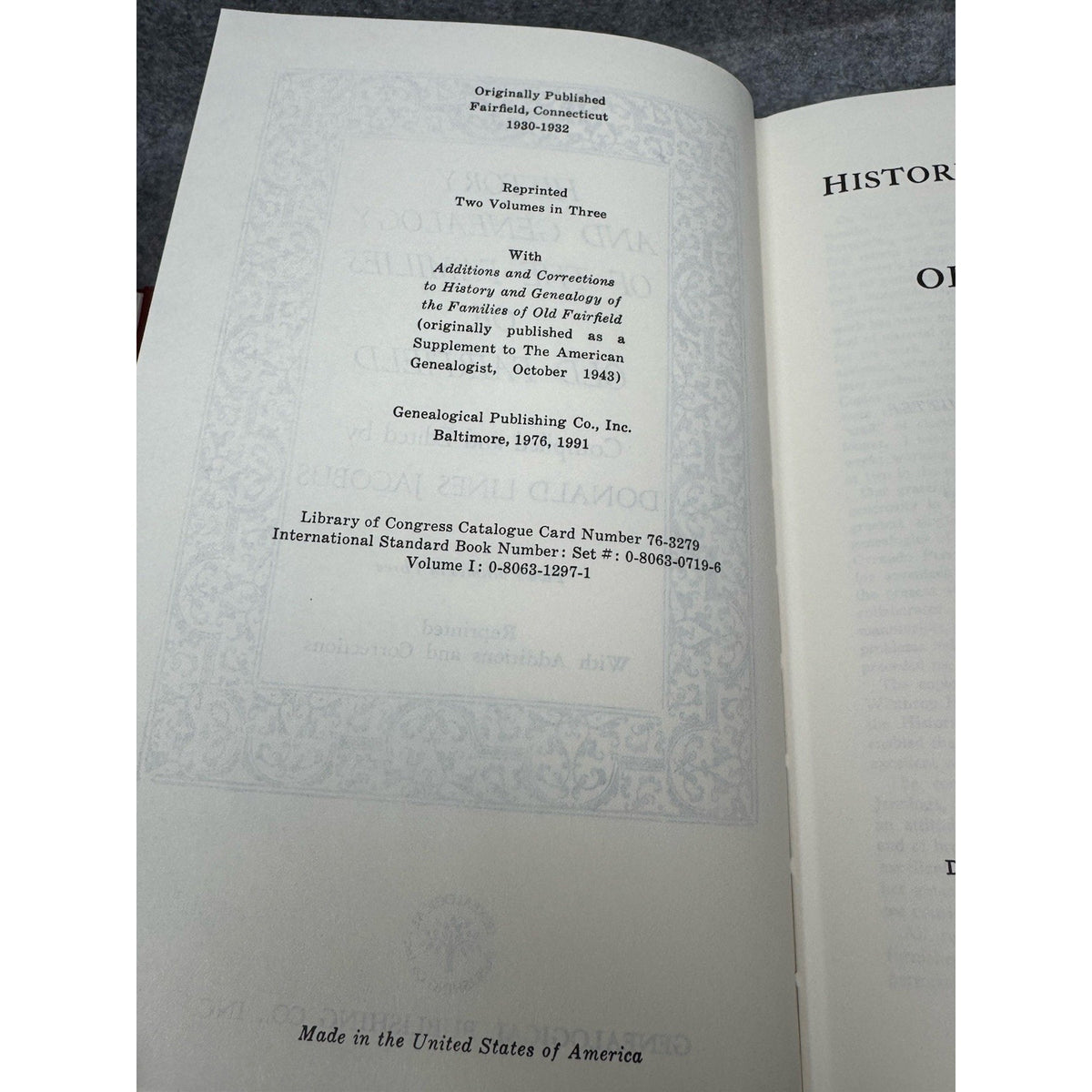 Families of Old Fairfield Genealogy Jacobus 3 Book Hardcover Set Connecticut