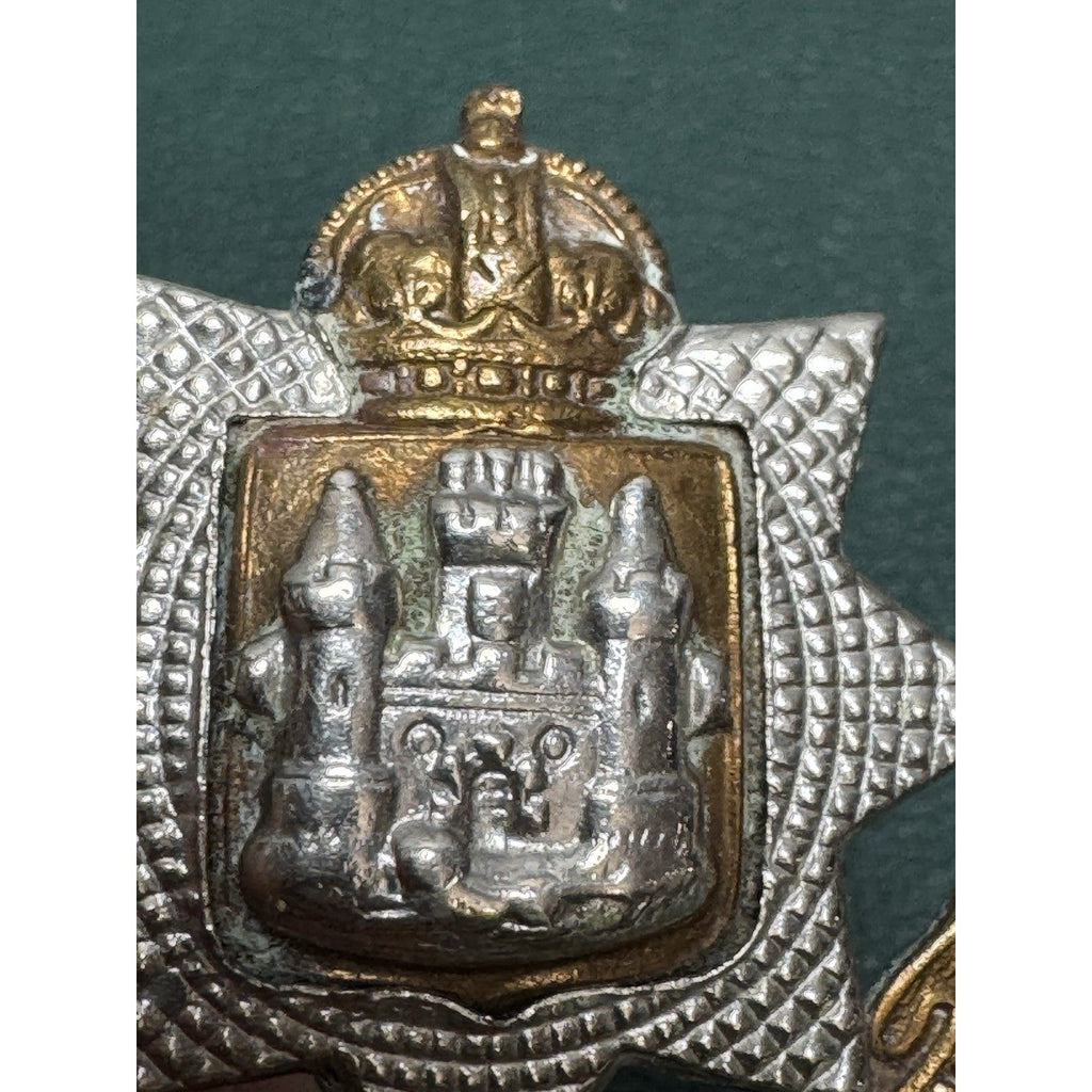 Vintage East Surrey Regiment Kings Crown Badge British Army Two Tone Insignia