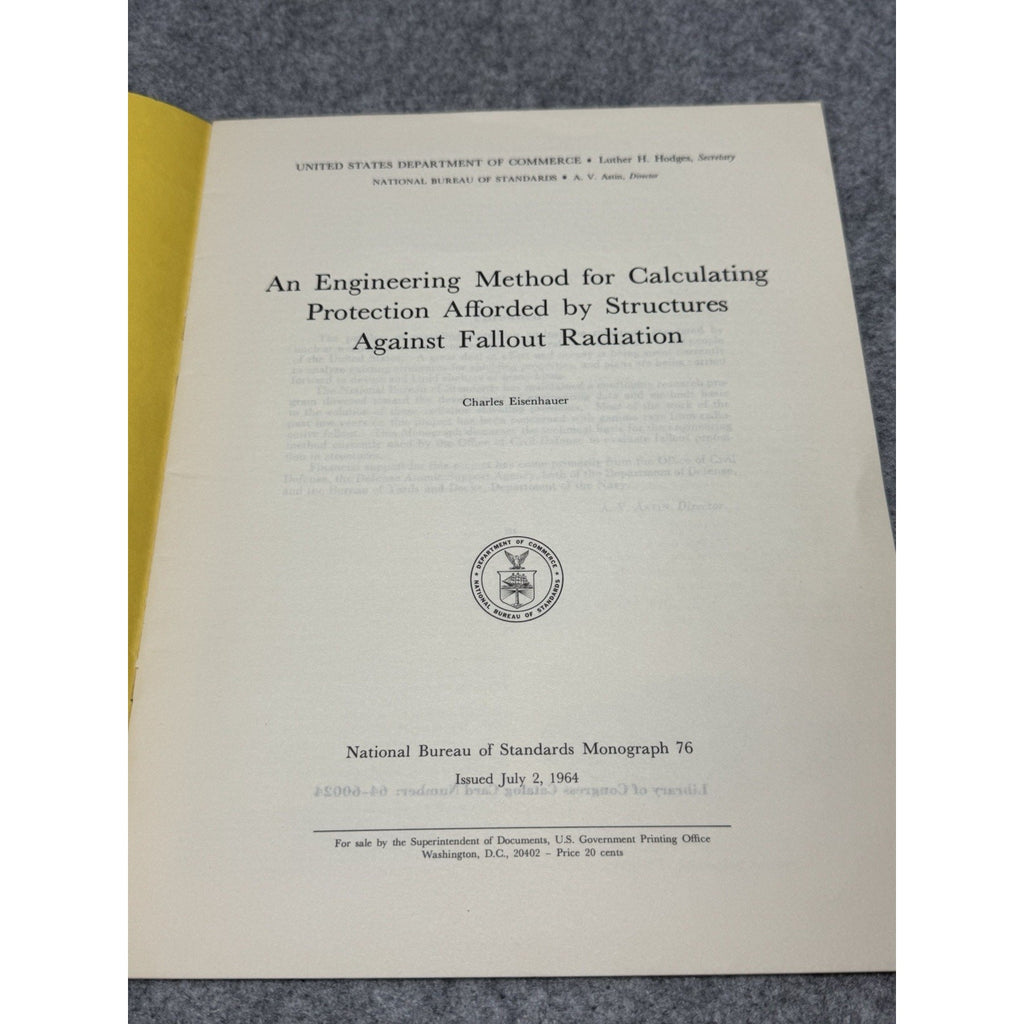 1964 Nuclear Fallout Radiation Shelter Engineering NBS 76 Lauriston Taylor Copy