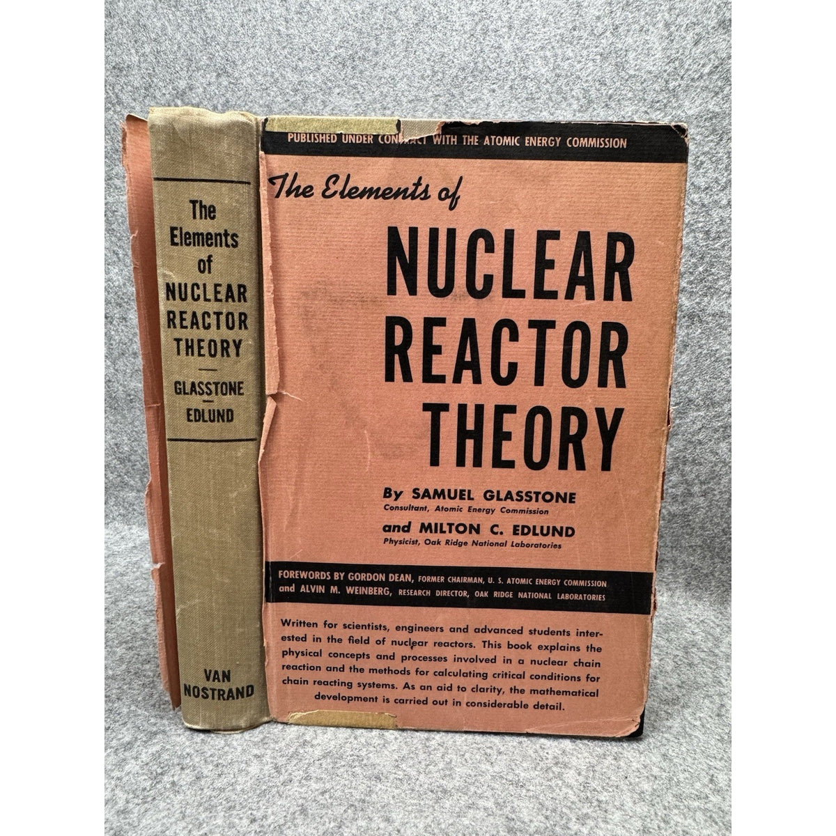Elements of Nuclear Reactor Theory Glasstone Edlund 1957 Atomic Energy HC DJ