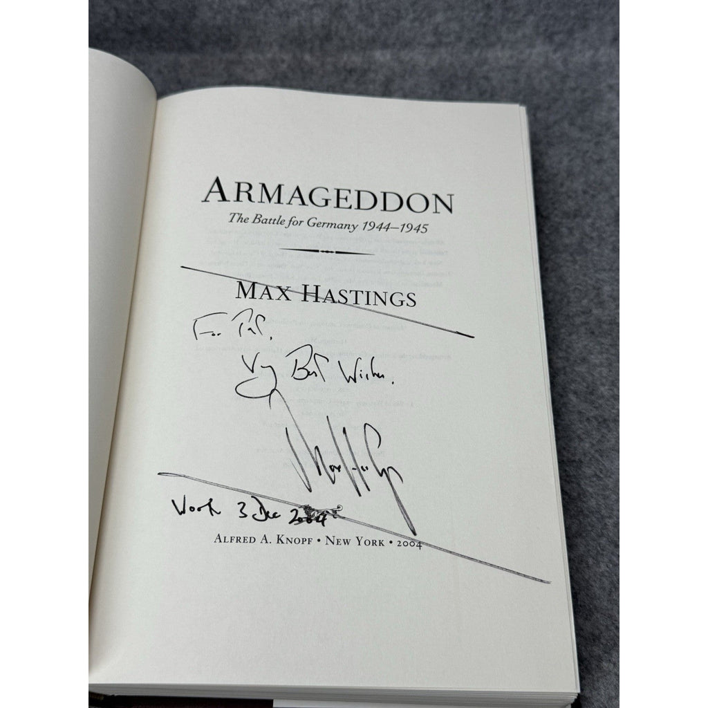 Armageddon Max Hastings signed 2004 First American Edition WWII Germany HC DJ