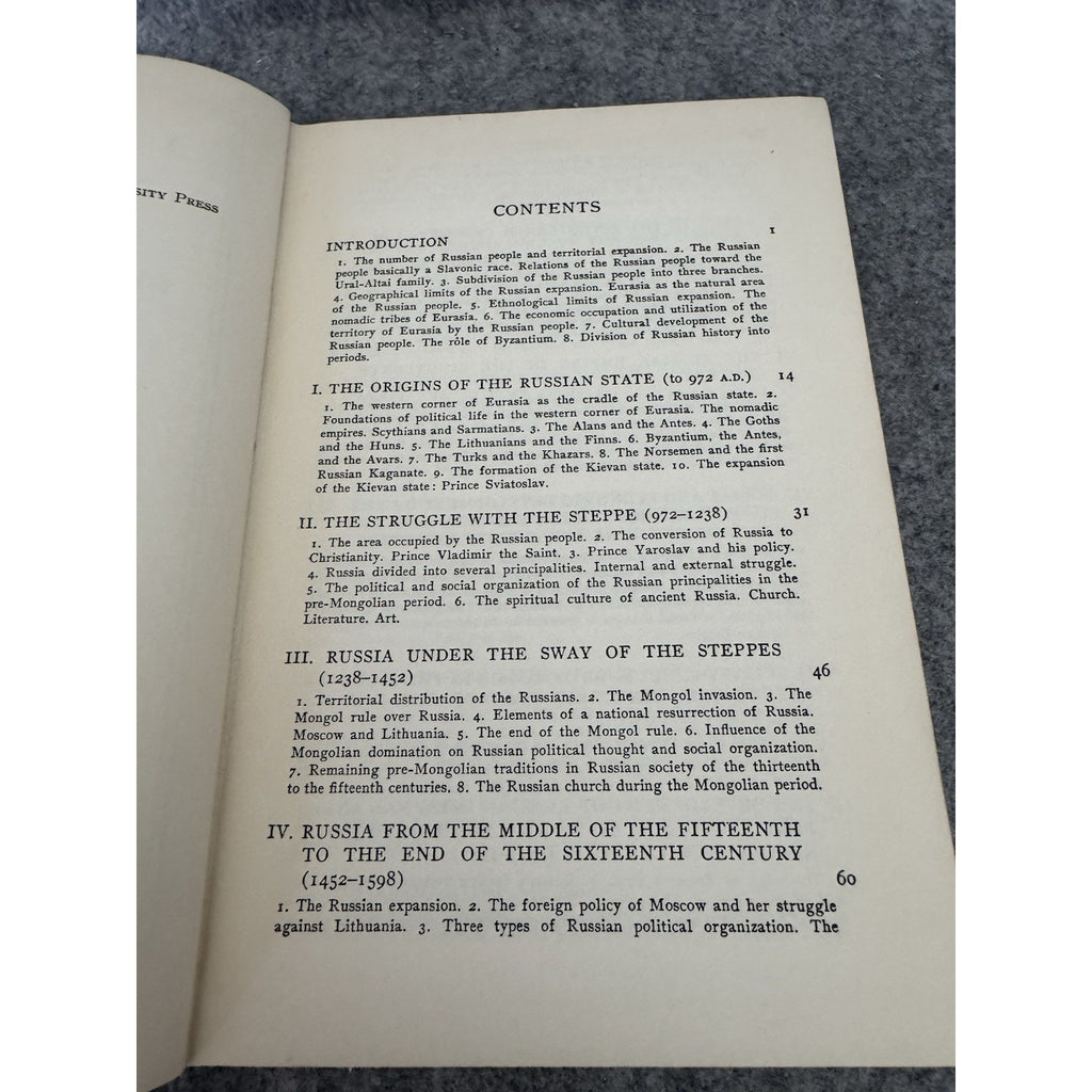 1951 A History of Russia George Vernadsky Third Revised Edition HC Yale