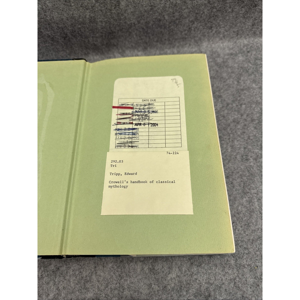 Crowell's Handbook of Classical Mythology Hardcover Edward Tripp