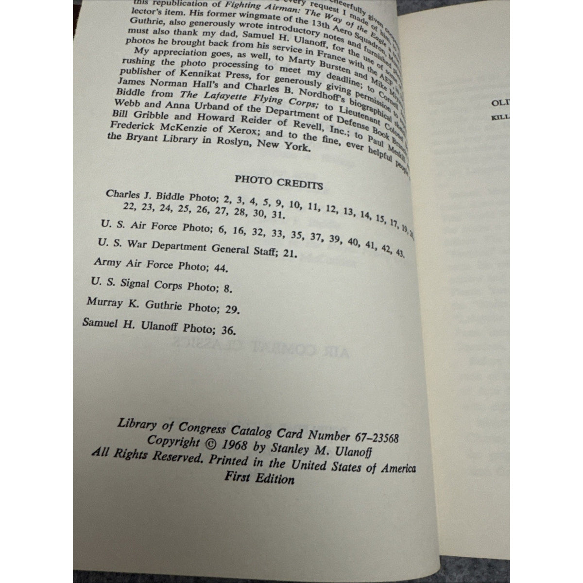 Fighting Airman The Way of the Eagle By Charles J. Biddle 1968 1st Edition WWI