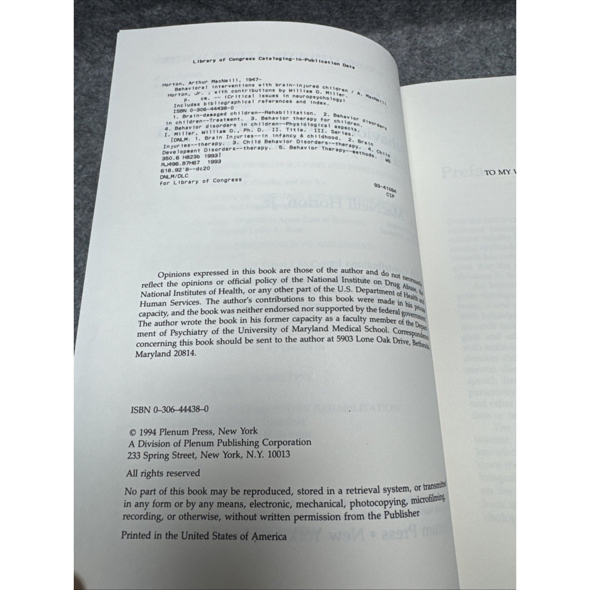 BEHAVIORAL INTERVENTIONS WITH BRAIN-INJURED CHILDREN By Horton A. Macneill Jr.