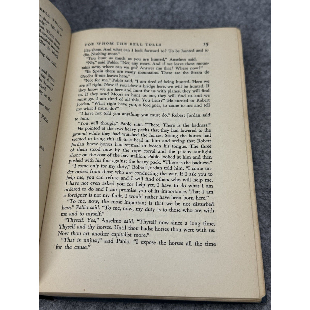 1944 For Whom the Bell Tolls Ernest Hemingway Scribners Hardcover Novel