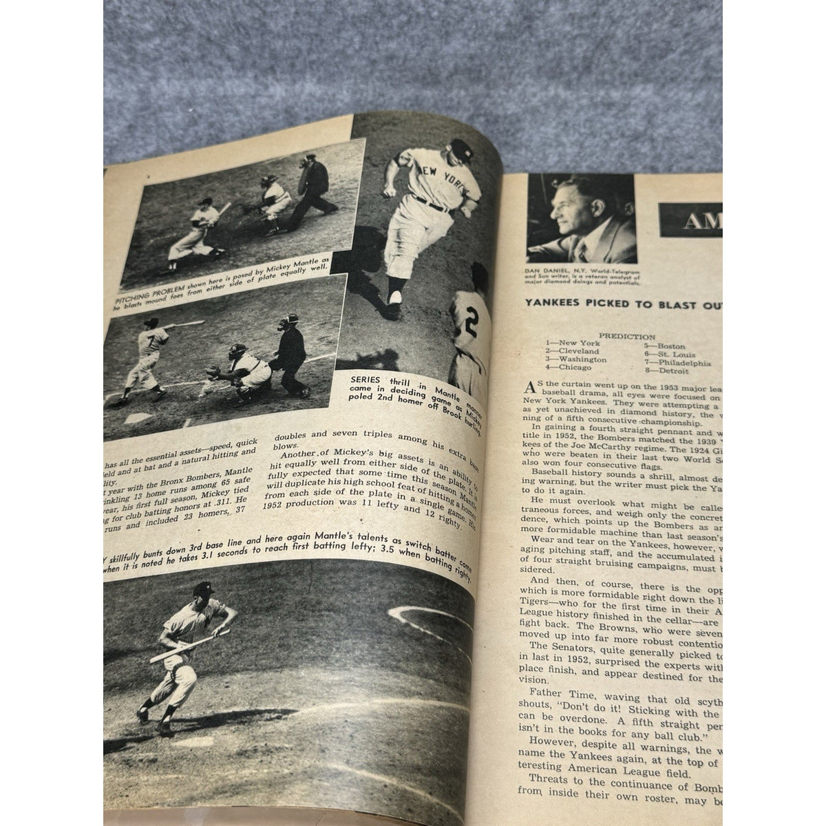 1953 Street & Smith’s Baseball Pictorial Yearbook Mickey Mantle Yankees Cover