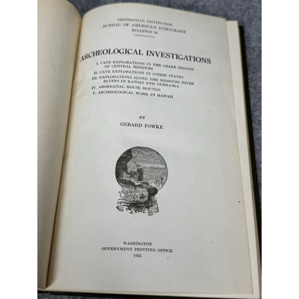 1922 Fowke Archeological Investigations Native American Cave Arrowheads