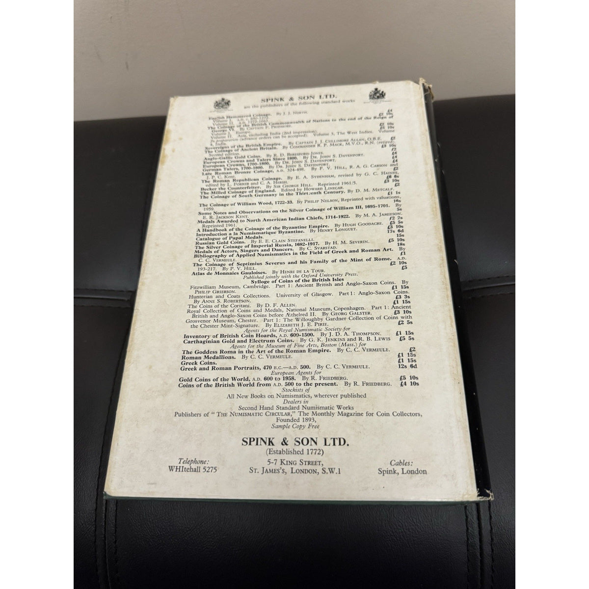 Historia Numorum Greek Numismatics Barclay Head 1963 Spink HC w/DJ