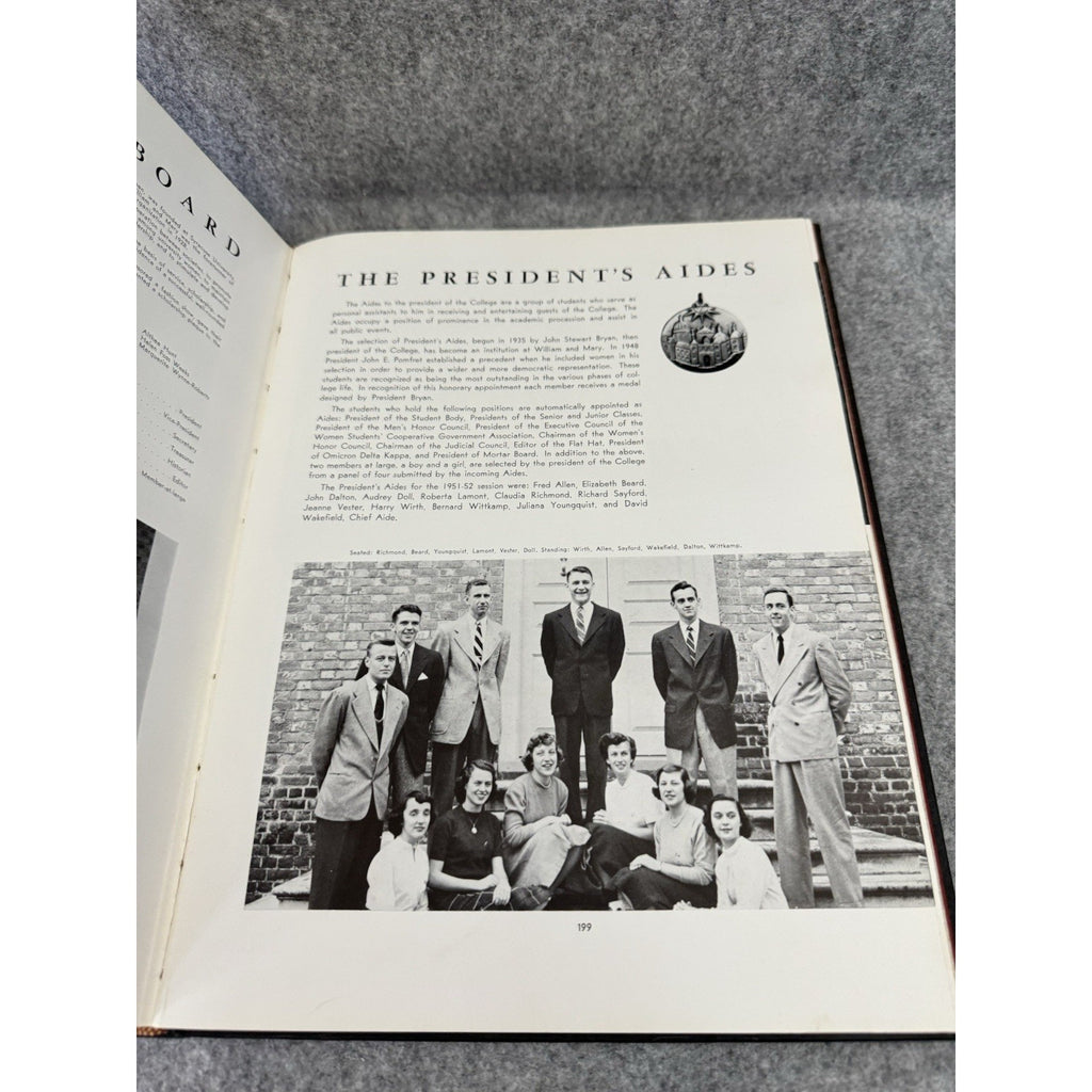 1952 Colonial Echo William & Mary College Yearbook Williamsburg VA HC