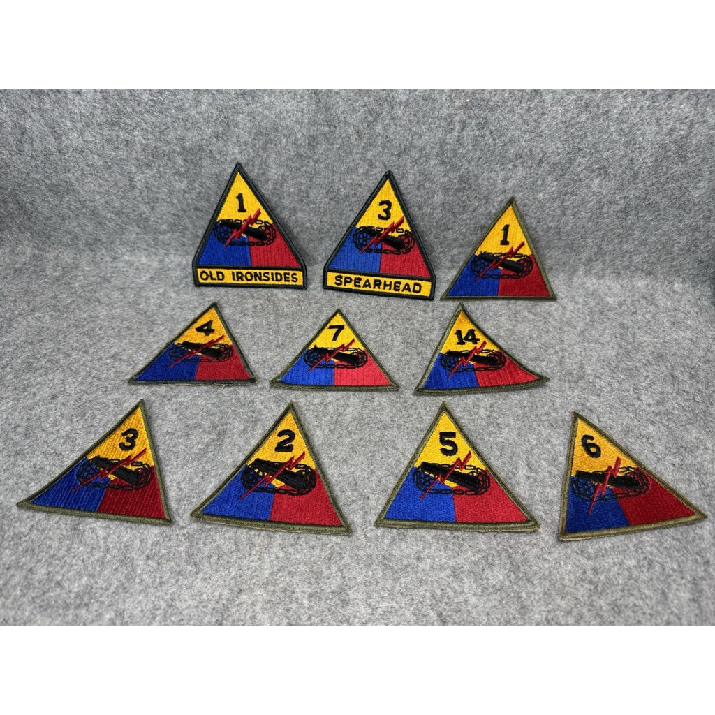 Vintage US Army Armored Division Patch Lot of 10 Old Ironsides Spearhead