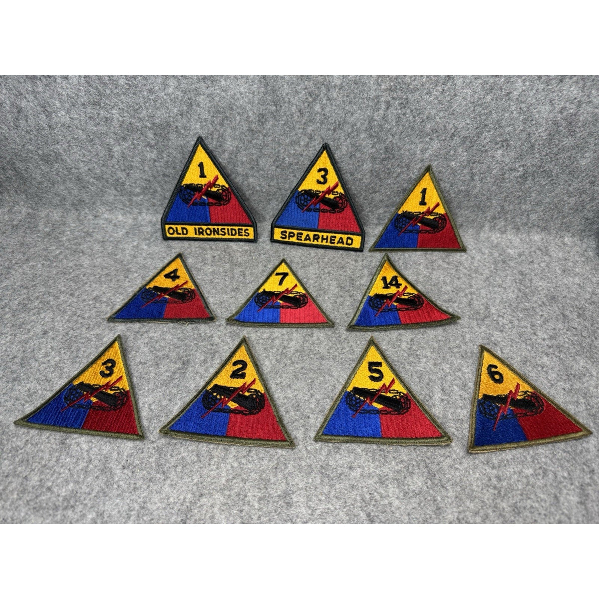 Vintage US Army Armored Division Patch Lot of 10 Old Ironsides Spearhead