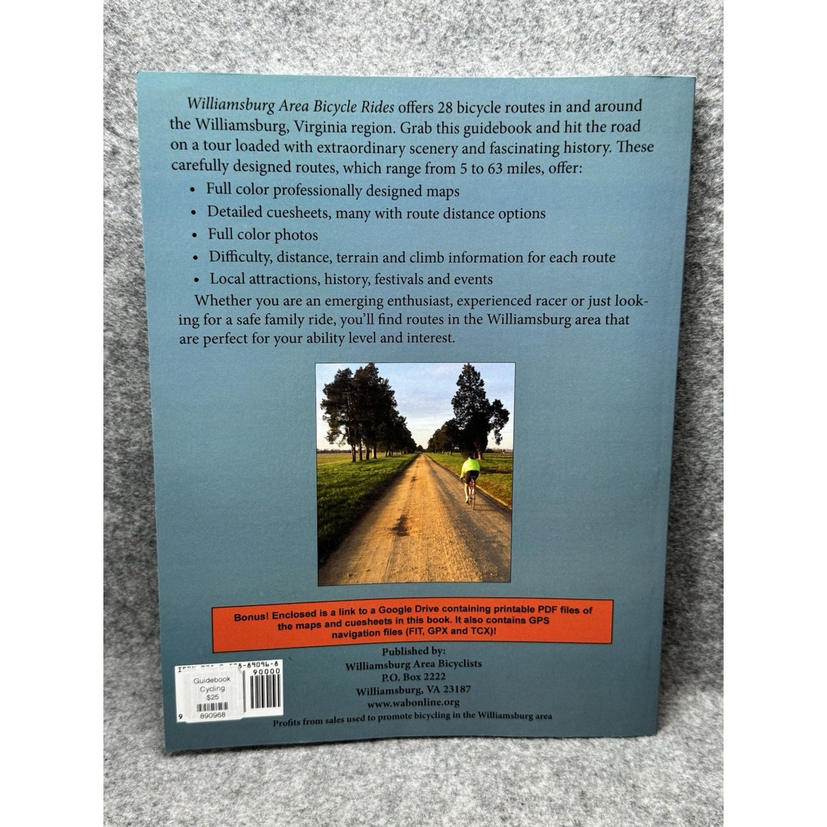 Williamsburg Area Bicycle Rides Virginia Cycling Maps Route Guidebook