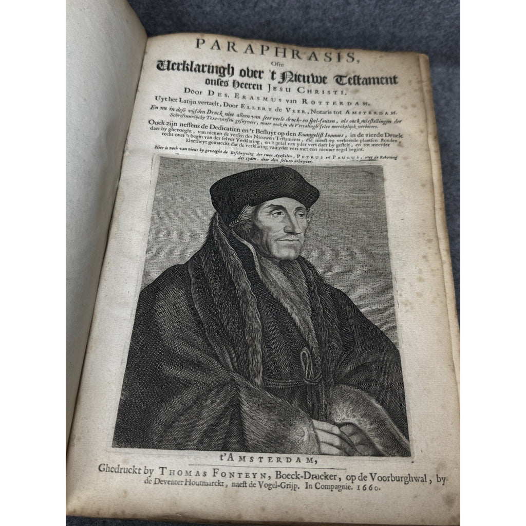 1660 Erasmus Paraphrasis New Testament Dutch Folio Thomas Fonteyn