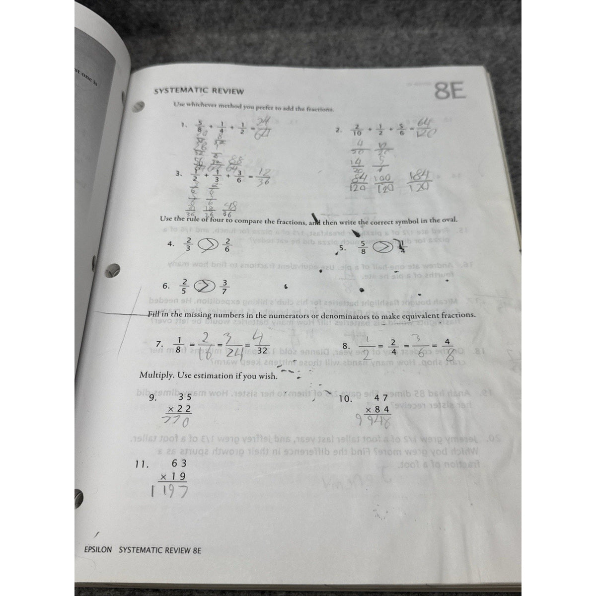 Epsilon Student Workbook : Fractions by Math-U-See (2013, Trade Paperback) USED