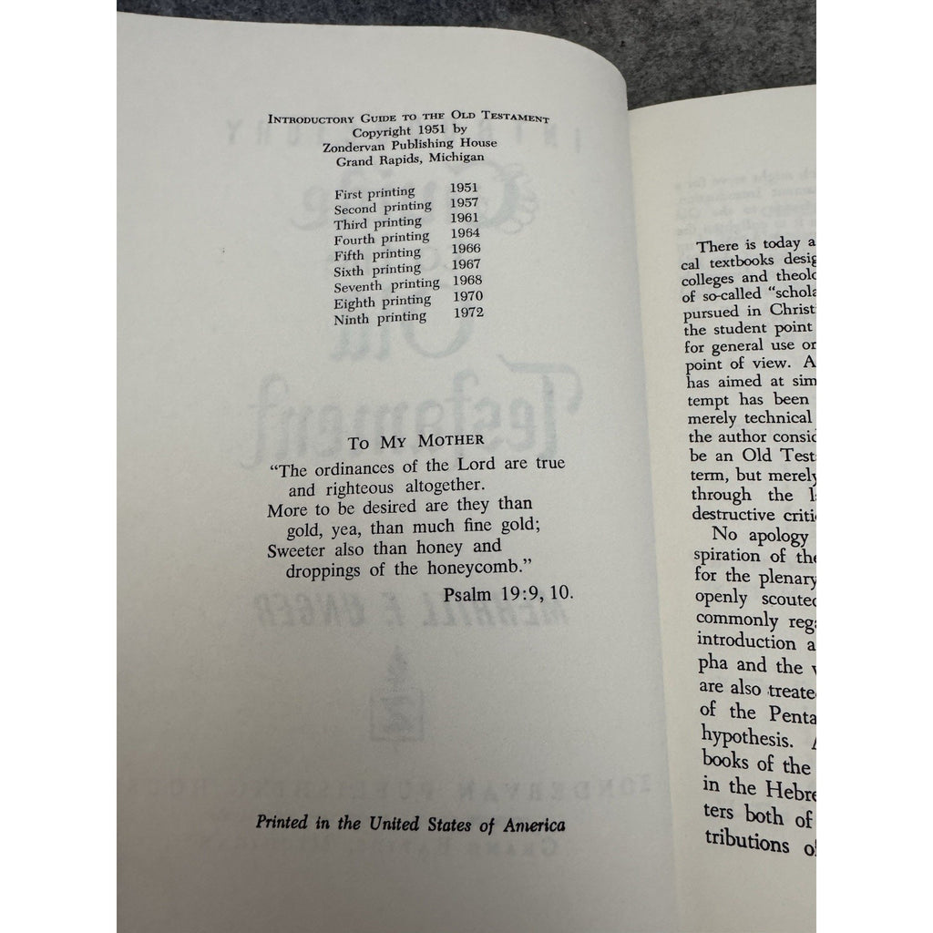 Introductory Guide to the Old Testament Merrill F Unger 1972 HC DJ