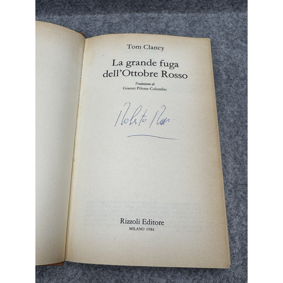 1986 Tom Clancy La Grande Fuga Dell’Ottobre Rosso 1st Italian HC DJ
