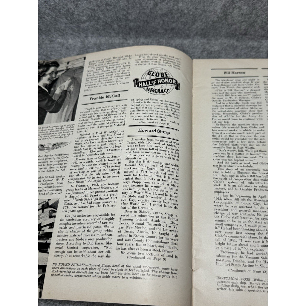 1944 Globe Beam February WWII Aircraft Magazine AT-10 Fort Worth Golden Gloves