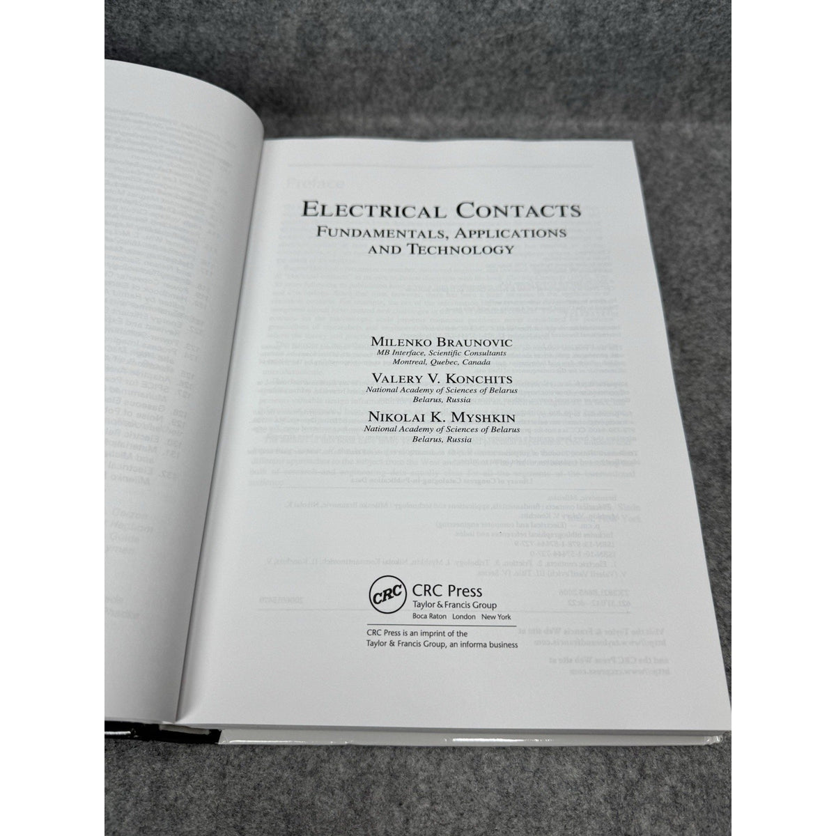 2007 Electrical Contacts Fundamentals Applications Technology 1st Ed CRC Press