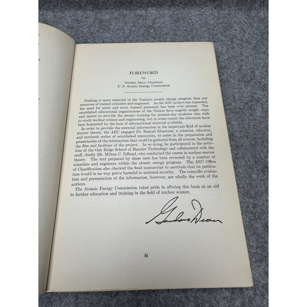 Elements of Nuclear Reactor Theory Glasstone Edlund 1957 Atomic Energy HC DJ