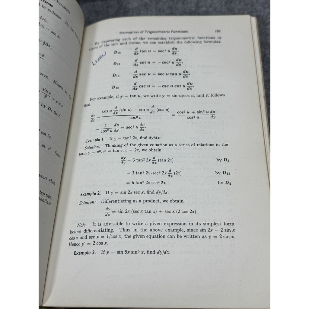 1960 Calculus with Analytic Geometry Thurman S Peterson HC Harper & Row