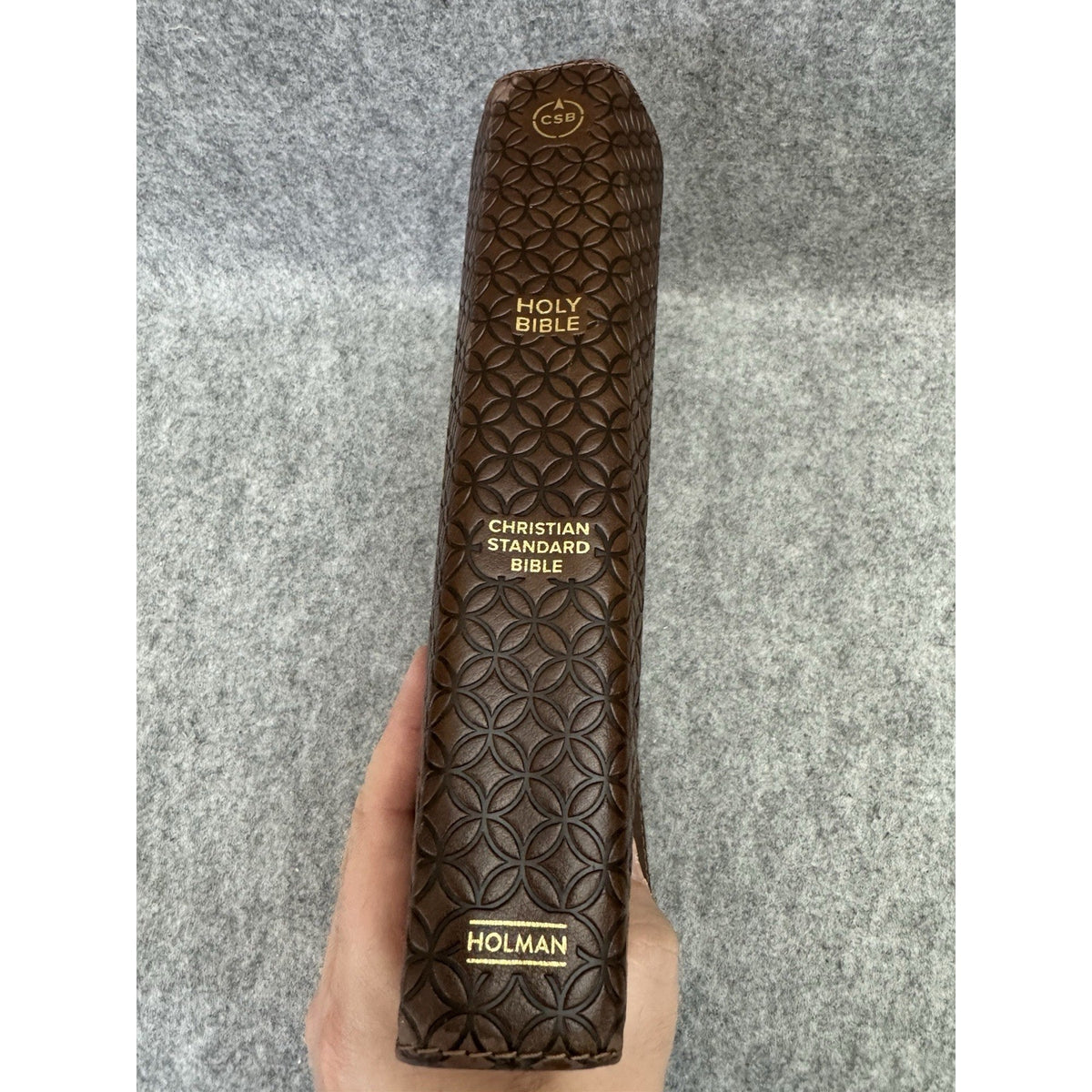 CSB Giant Print Center-Column Reference Bible Brown LeatherTouch Holman 2019