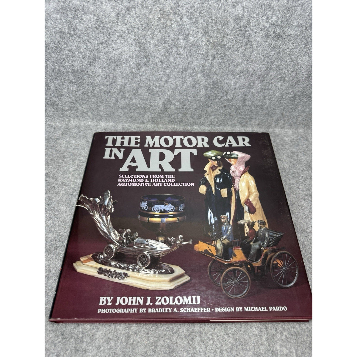 1990 The Motor Car in Art John J Zolomij Signed Automotive Art Hardcover DJ