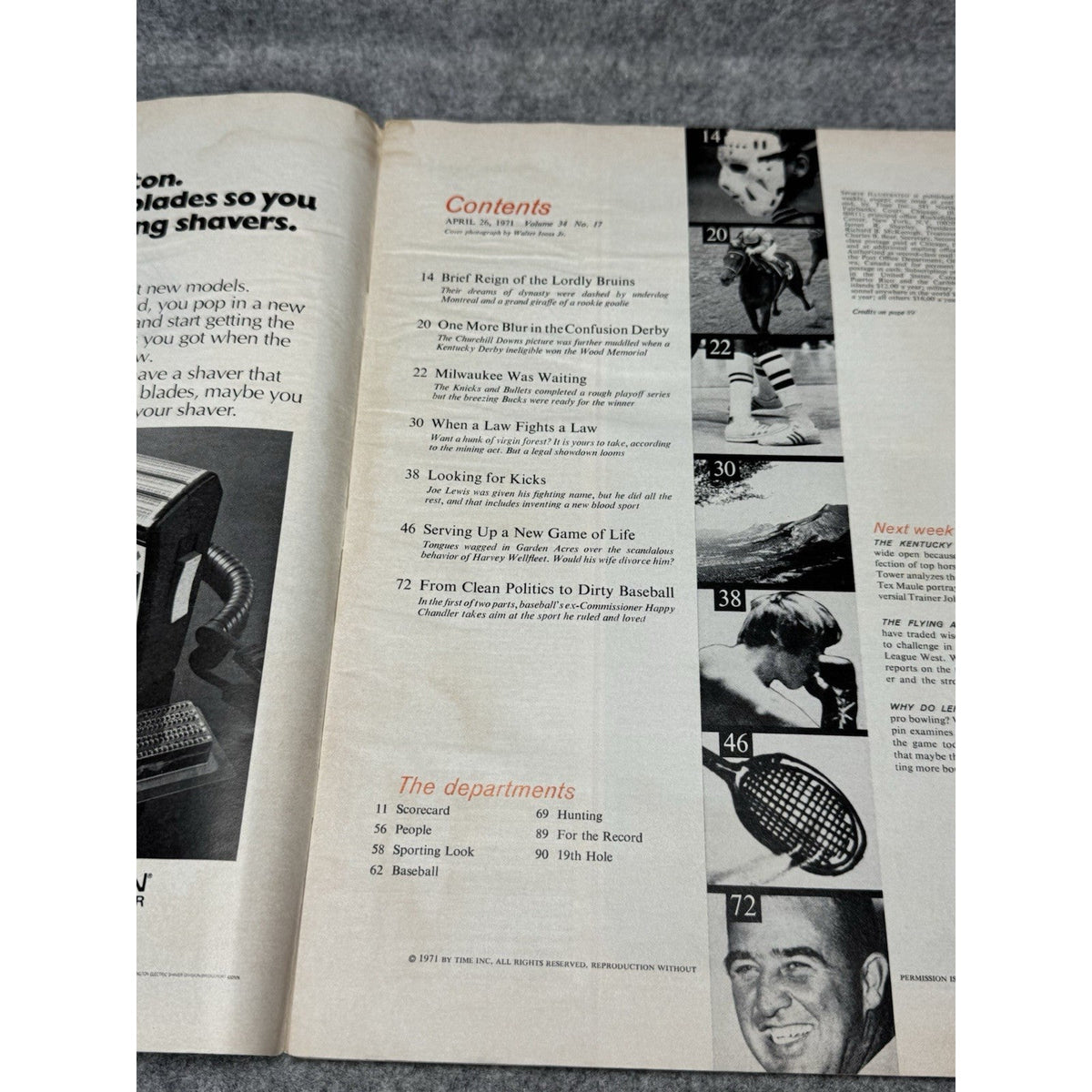 Sports Illustrated April 26 1971 Canadiens Boston Bruins NHL Hockey Magazine
