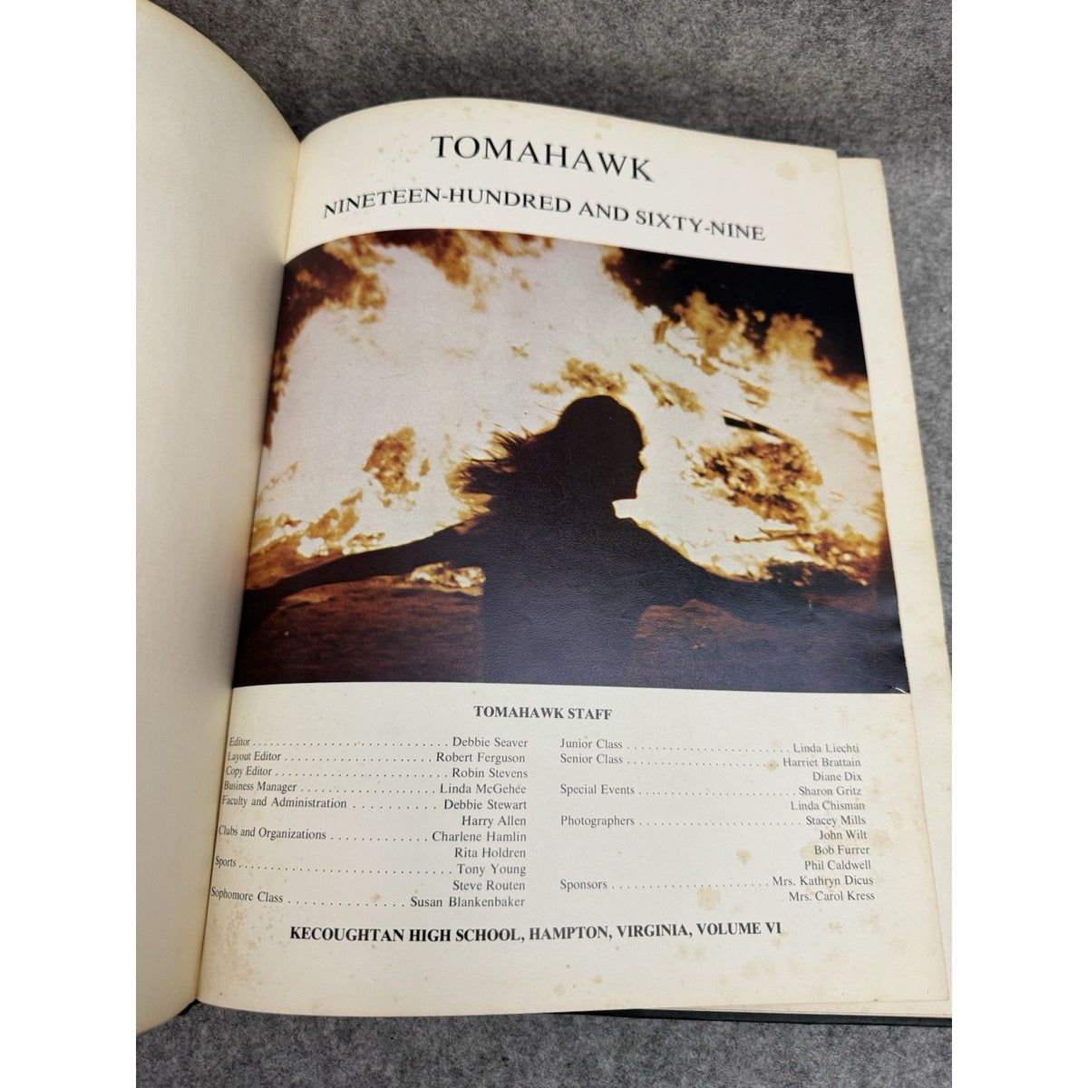 1969 Kecoughtan High School Tomahawk Yearbook Hampton VA Football HC