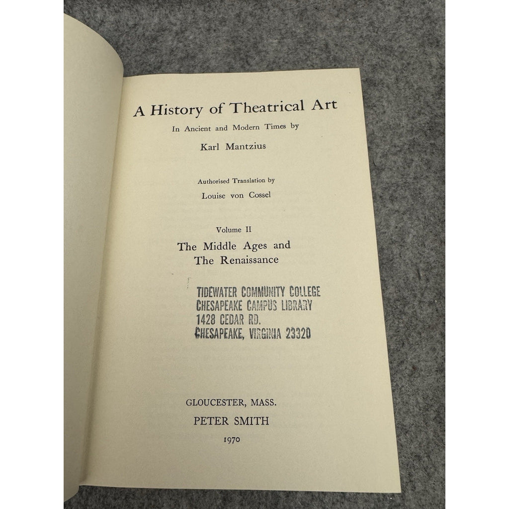 A History of Theatrical Art Karl Mantzius Vol II V VI HC 1970 Lot 3