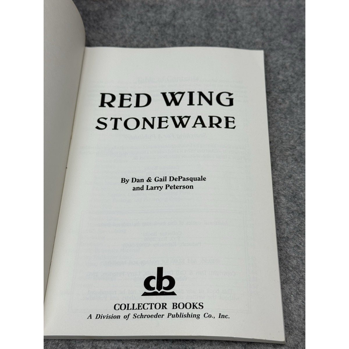 1995 Red Wing Stoneware Identification Value Guide DePasquale Paperback