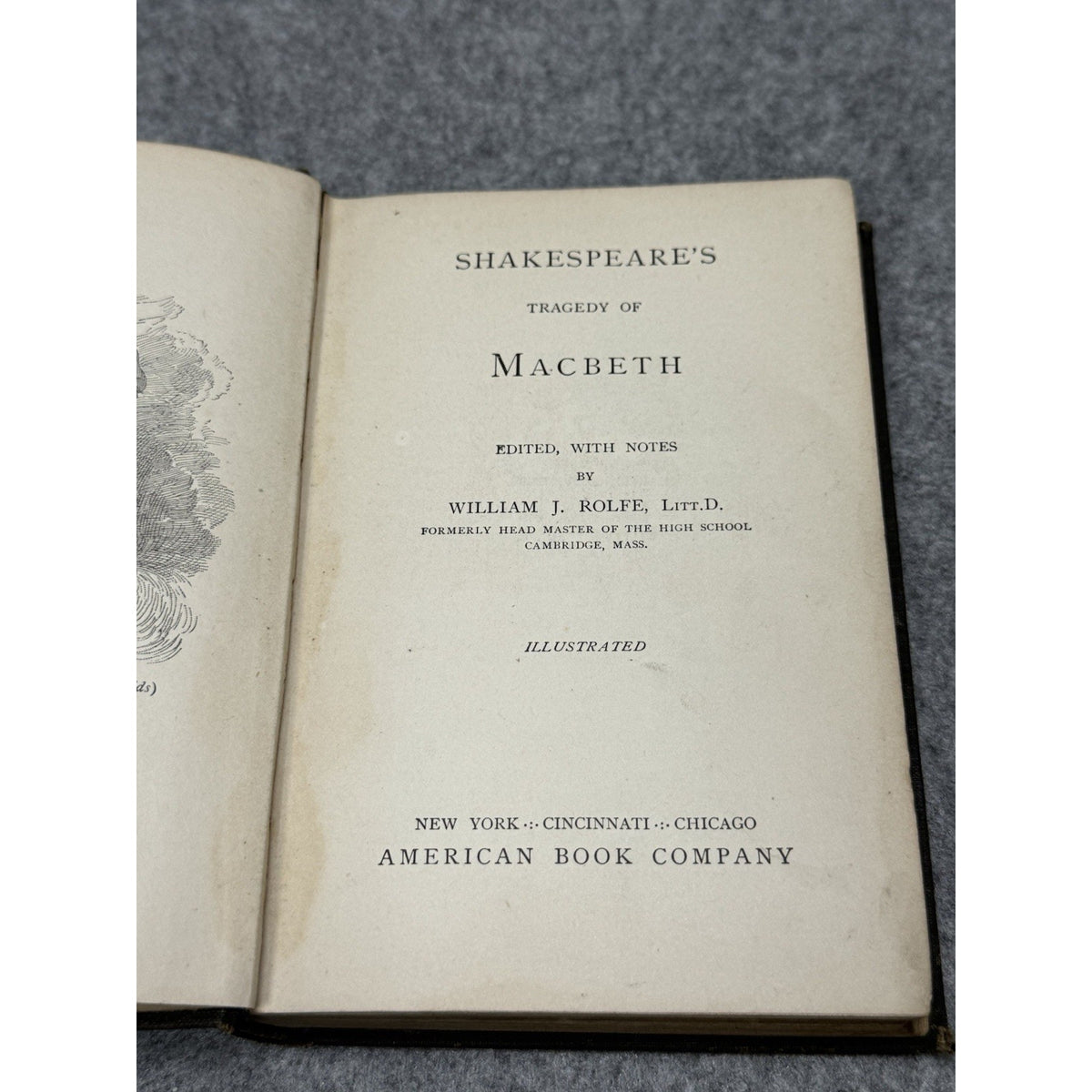 Antique 1905 Shakespeare’s Macbeth William J. Rolfe Illustrated Hardcover