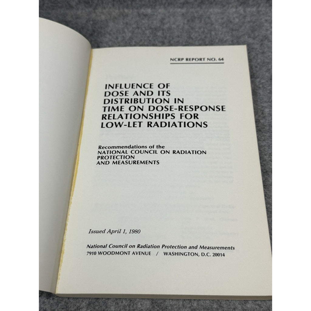 NCRP Report 64 Low-LET Radiation Dose Response Relationships Nuclear Science