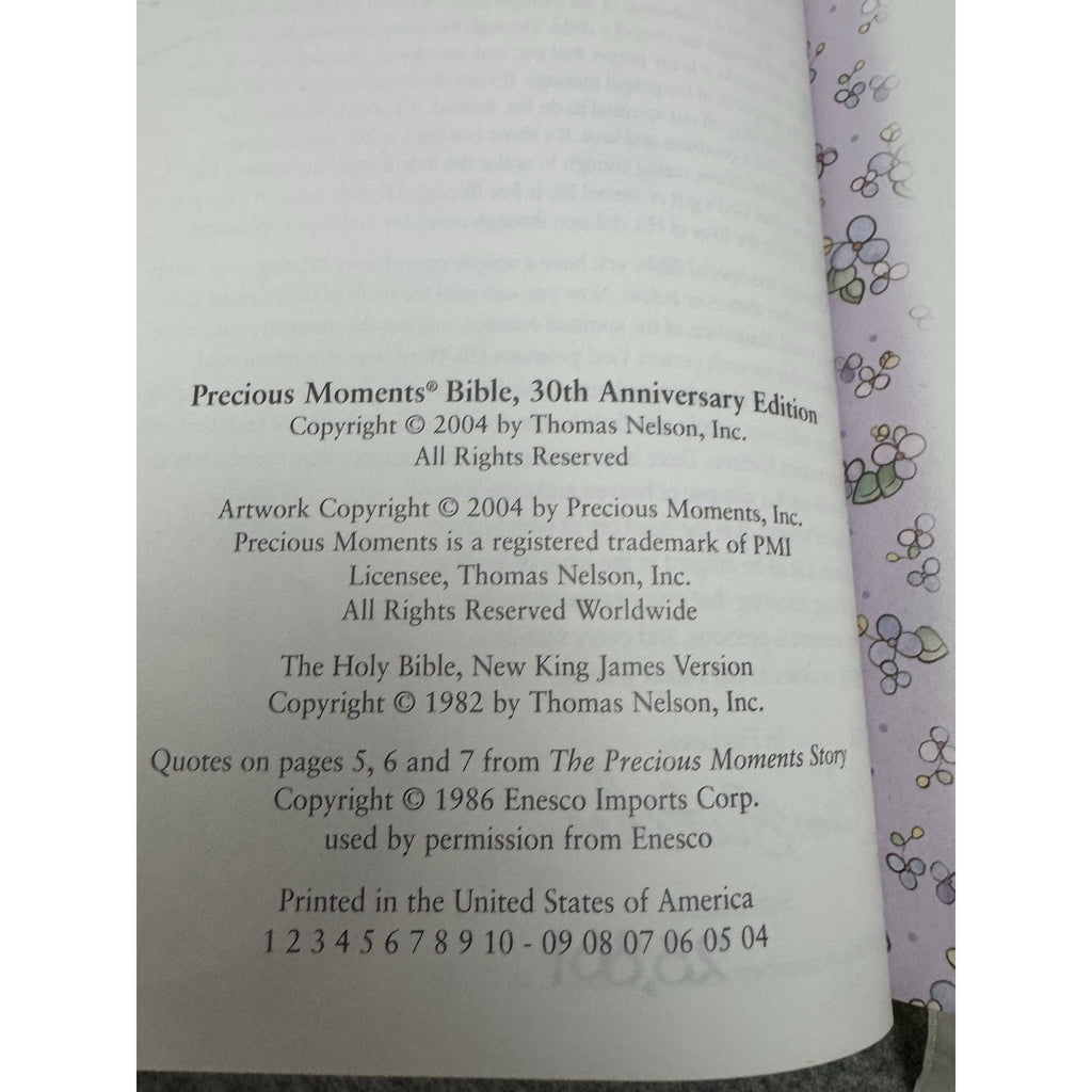 Precious Moments 30th Anniversary Bible NKJV White Leather HC 2004 Ltd Ed