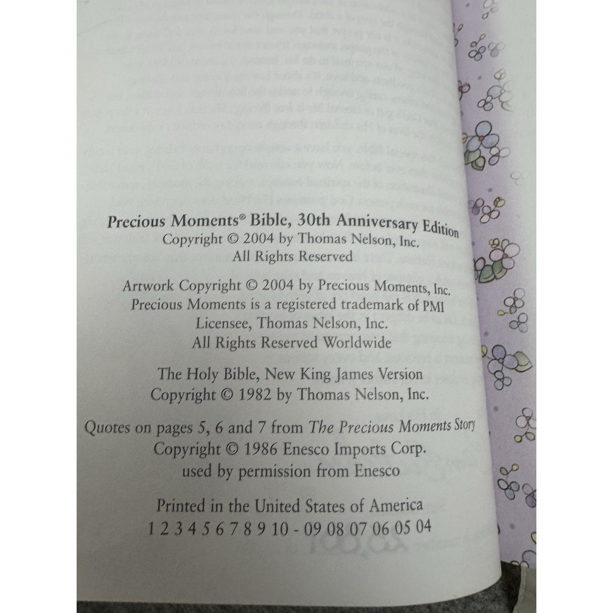 Precious Moments 30th Anniversary Bible NKJV White Leather HC 2004 Ltd Ed