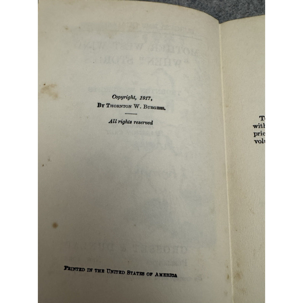 1917 Mother West Wind “When” Stories Thornton W. Burgess HC Harrison Cady