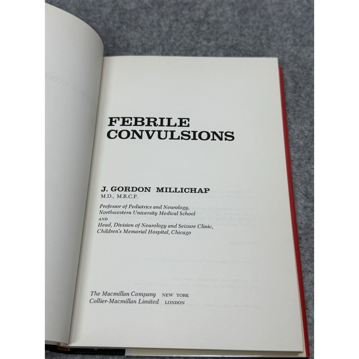 1968 Febrile Convulsions J Gordon Millichap First Printing HC w/DJ
